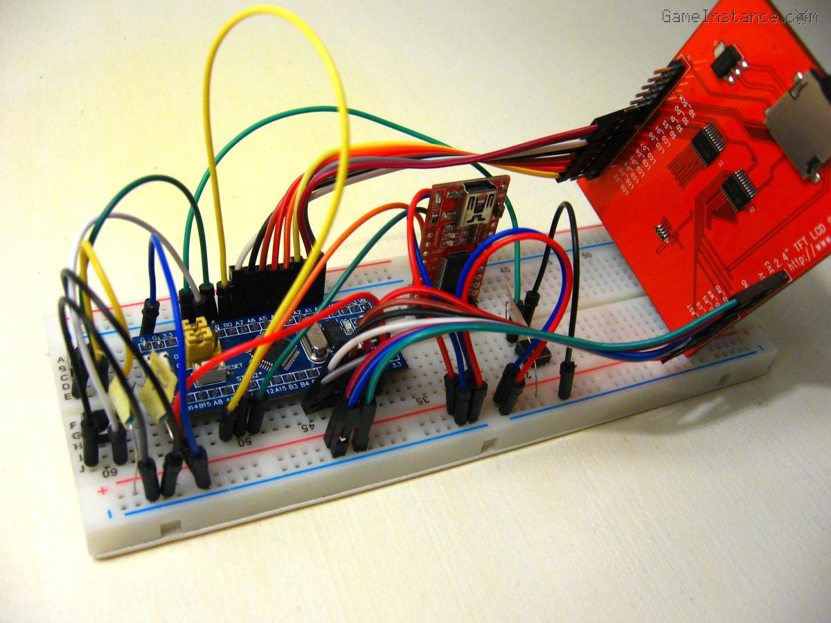 STM32 Digital Oscilloscope - breadboard setup