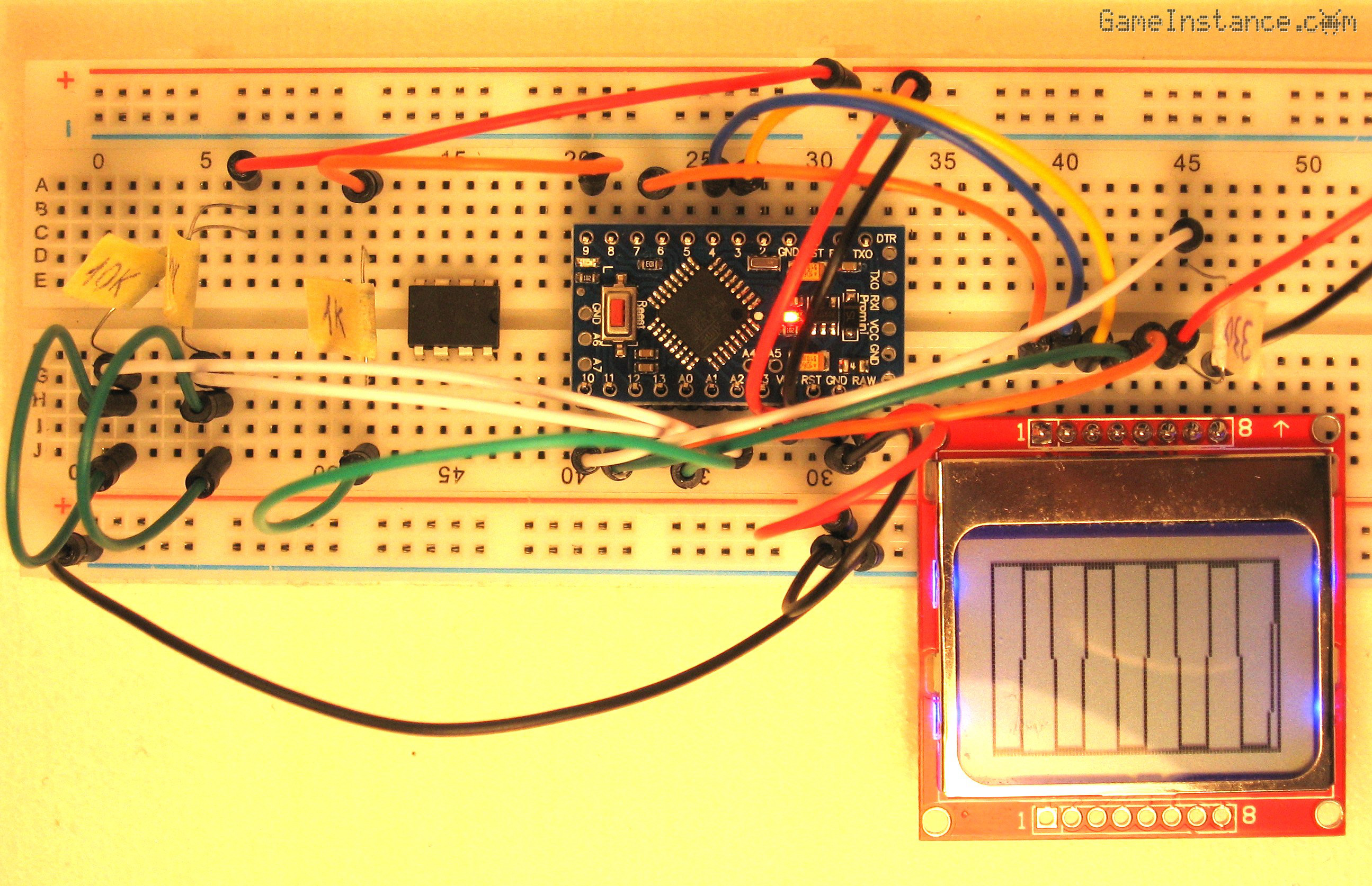 Arduino Oscilloscope - breadboard setup