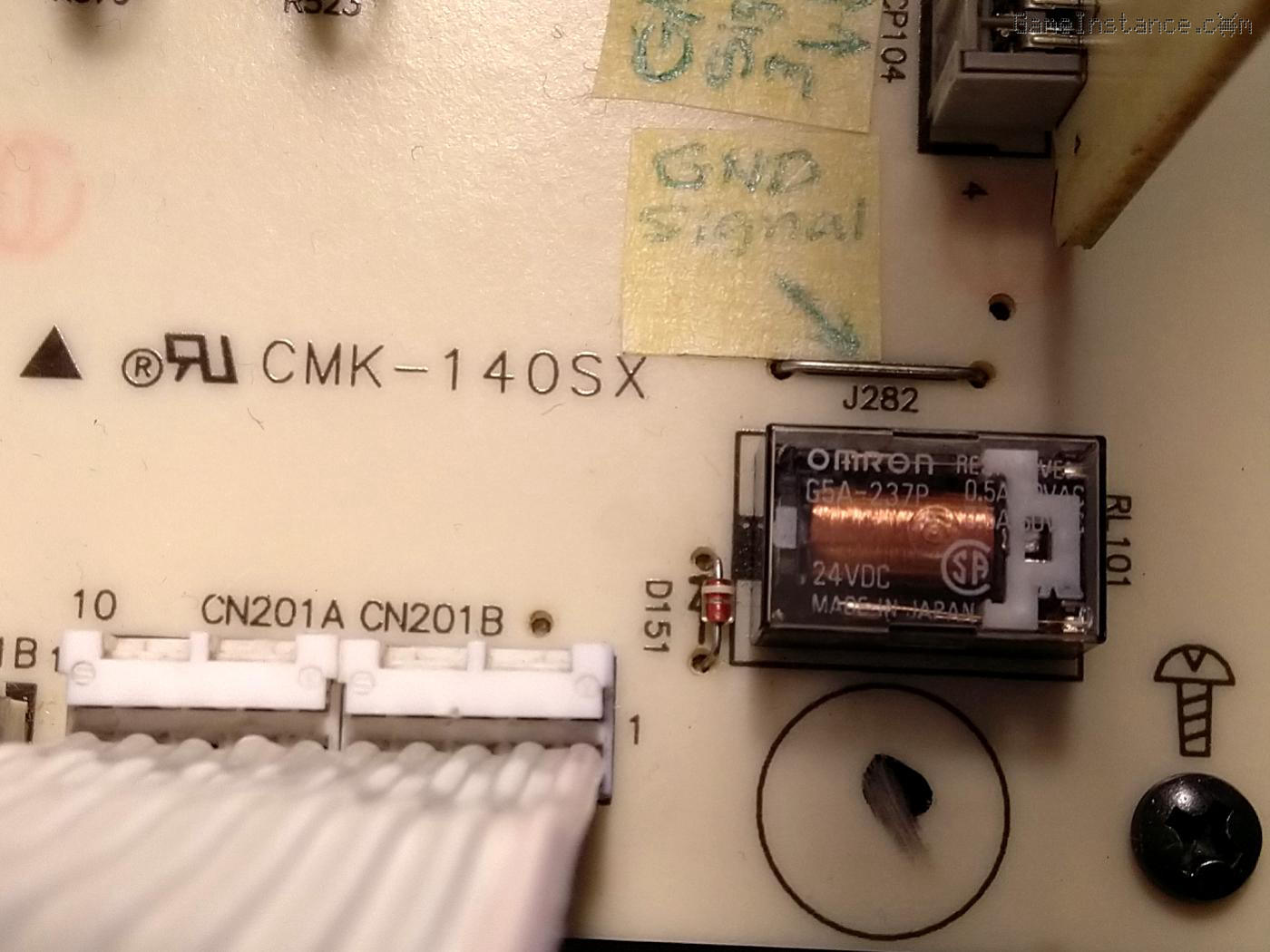 Technics SU-VX920 - ADAPTOR input relay with the wrong voltage rating, 24V instead of 12V