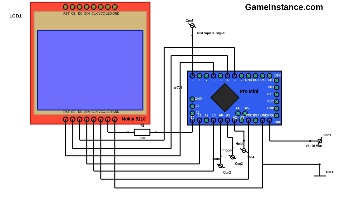 Arduino Oscilloscope - schematics