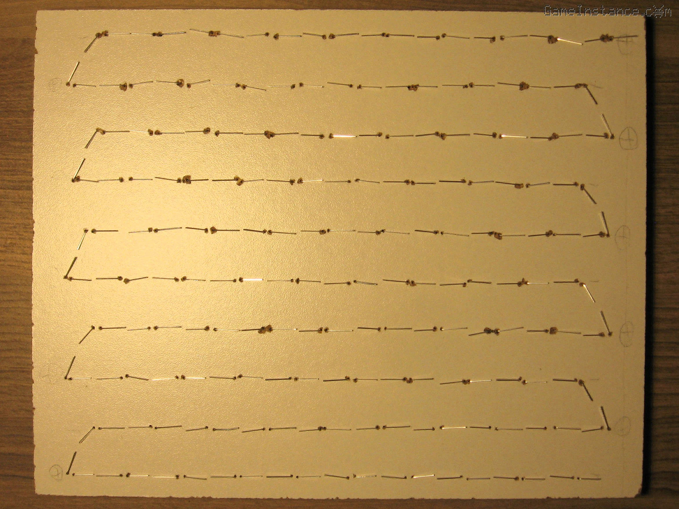 UV-Box - The back of the exposure board. LEDs not reaching each-other.